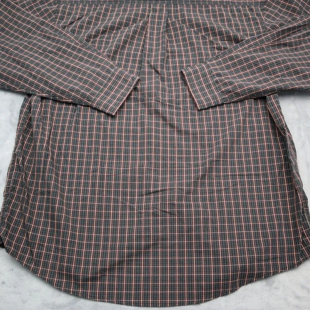 Dockers Shirt Men Large Red Blue Plaid Wrinkle Free Long Sleeve Button Up Casual - Picture 16 of 16